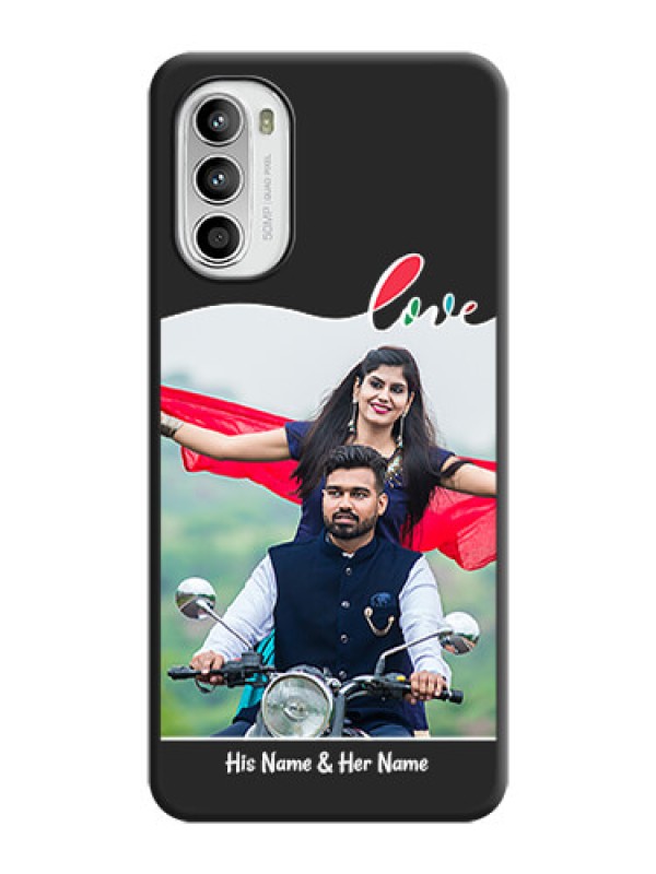 Custom Fall in Love Pattern with Picture on Photo on Space Black Soft Matte Mobile Case - Moto G52