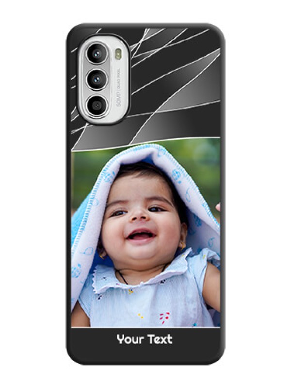 Custom Mixed Wave Lines on Photo on Space Black Soft Matte Mobile Cover - Moto G52