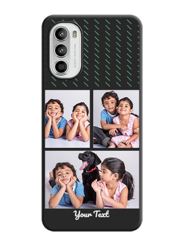 Custom Cross Dotted Pattern with 2 Image Holder  on Personalised Space Black Soft Matte Cases - Moto G52