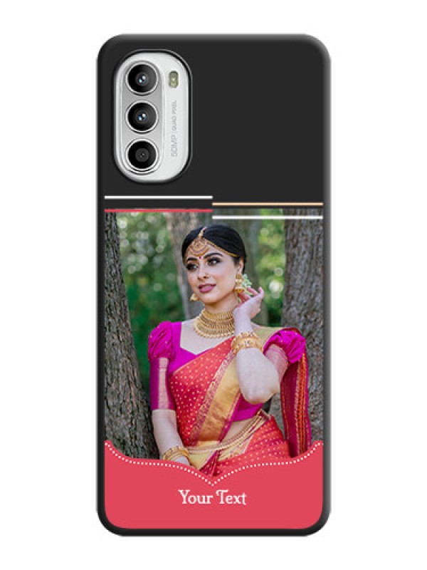 Custom Classic Plain Design with Name on Photo on Space Black Soft Matte Phone Cover - Moto G52