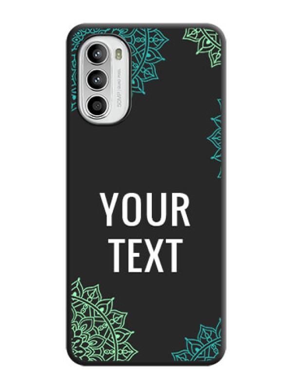 Custom Your Name with Floral Design on Space Black Custom Soft Matte Back Cover - Moto G52