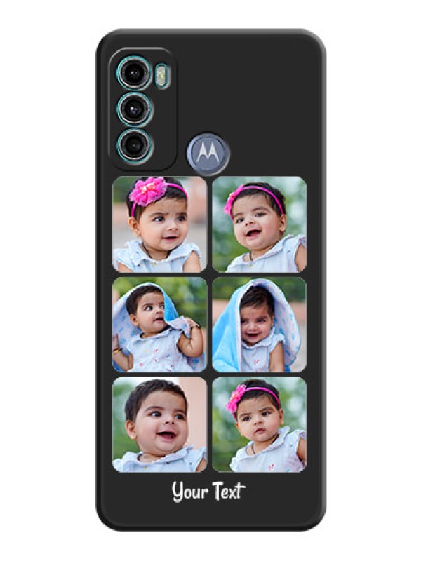 Custom Floral Art with 6 Image Holder on Photo on Space Black Soft Matte Mobile Case - Motorola Moto G60