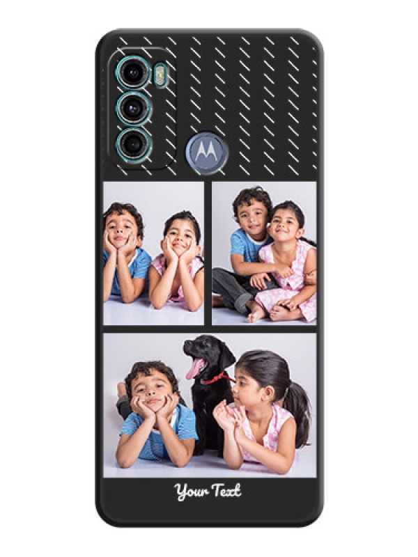 Custom Cross Dotted Pattern with 2 Image Holder  on Personalised Space Black Soft Matte Cases - Motorola Moto G60