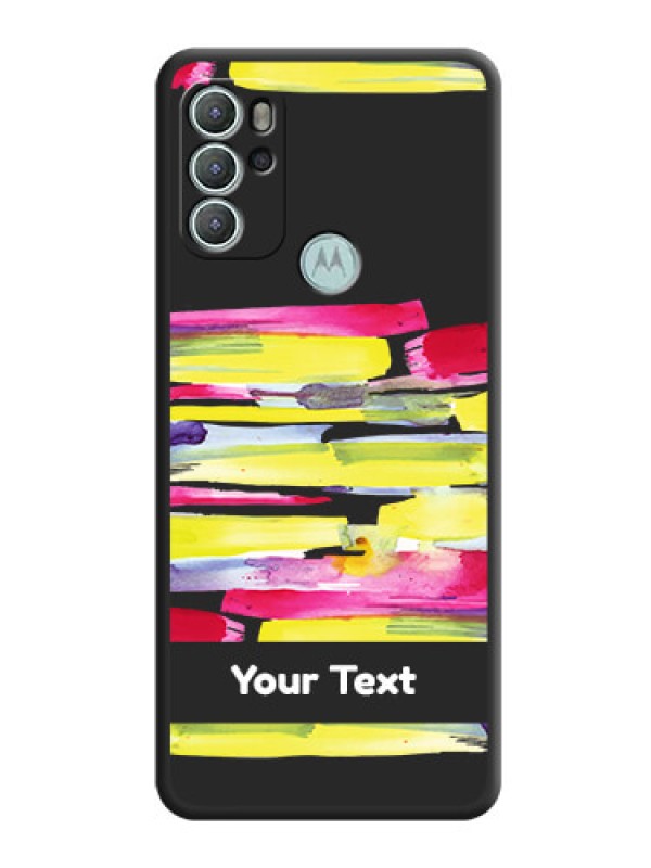 Custom Brush Coloured on Space Black Personalized Soft Matte Phone Covers - Moto G60s