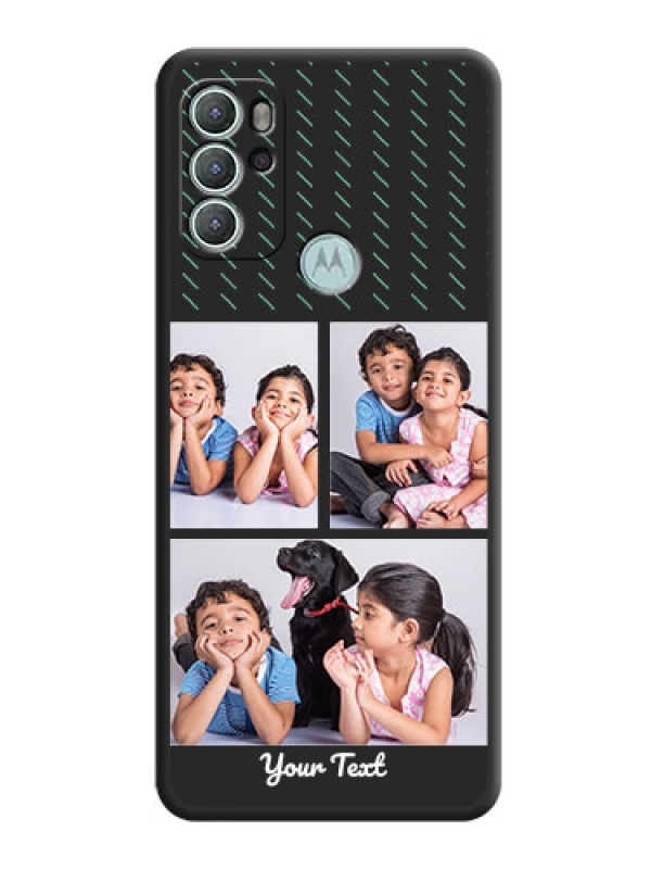 Custom Cross Dotted Pattern with 2 Image Holder  on Personalised Space Black Soft Matte Cases - Moto G60s