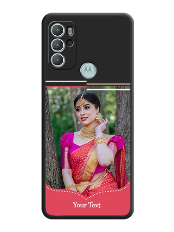 Custom Classic Plain Design with Name on Photo on Space Black Soft Matte Phone Cover - Moto G60s