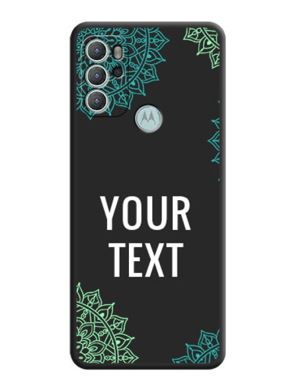 Custom Your Name with Floral Design on Space Black Custom Soft Matte Back Cover - Moto G60s