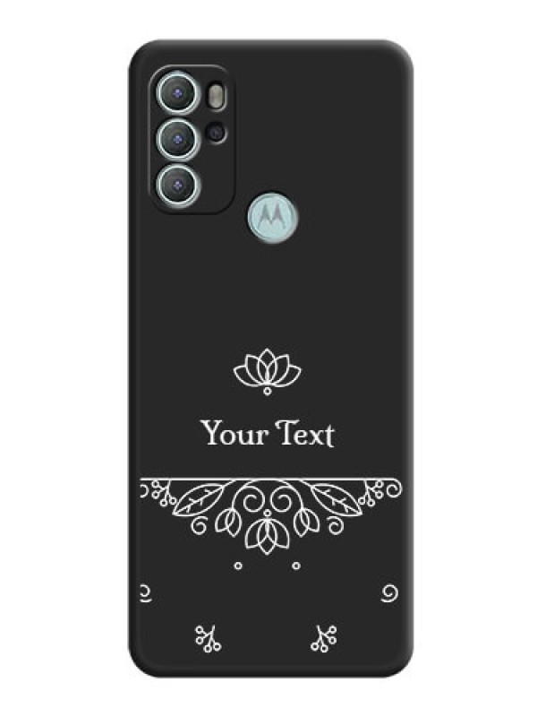 Custom Lotus Garden Custom Text On Space Black Personalized Soft Matte Phone Covers -Motorola Moto G60S