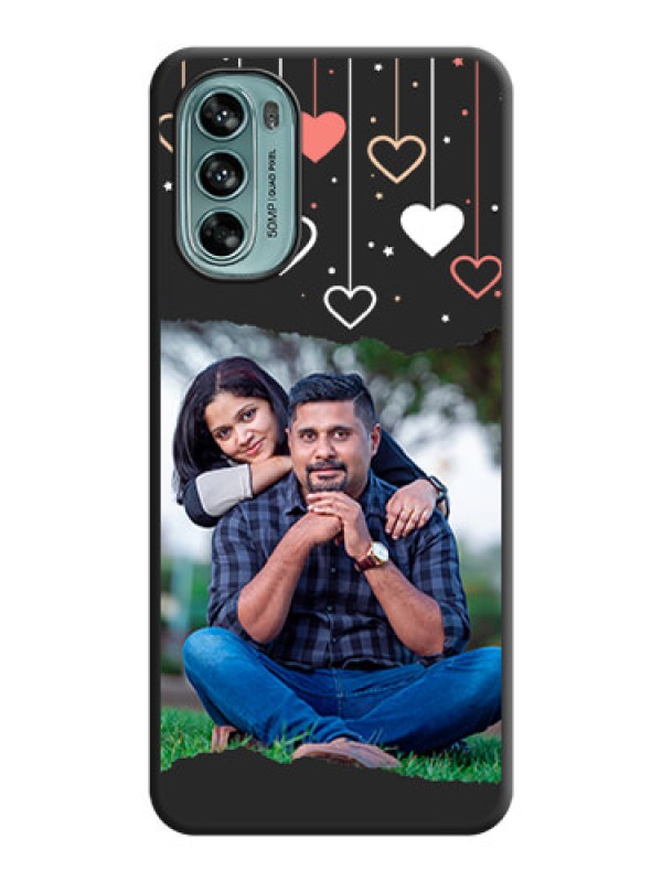 Custom Love Hangings with Splash Wave Picture on Space Black Custom Soft Matte Phone Back Cover - Moto G62