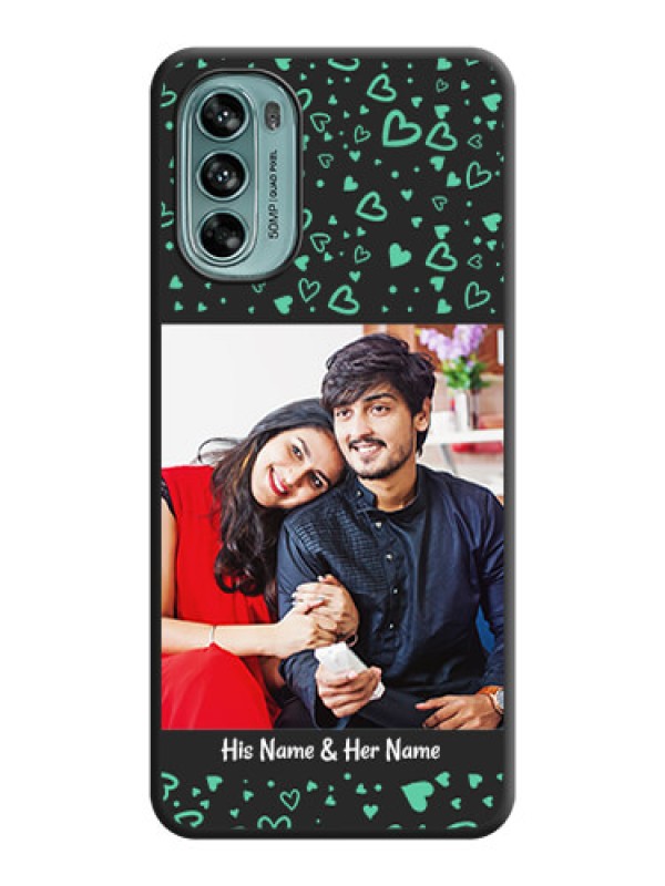 Custom Sea Green Indefinite Love Pattern on Photo on Space Black Soft Matte Mobile Cover - Moto G62