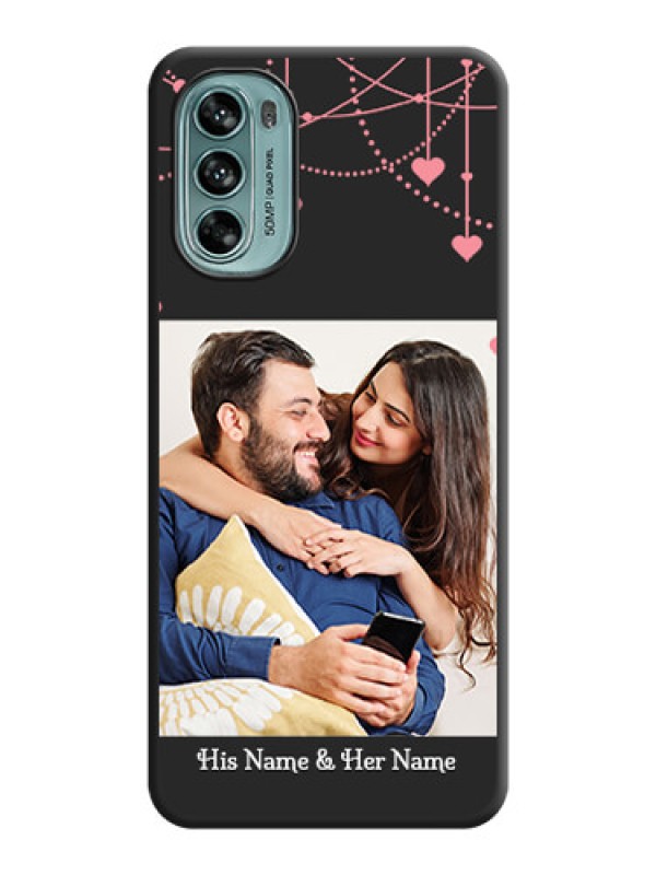 Custom Pink Love Hangings with Text on Space Black Custom Soft Matte Back Cover - Moto G62