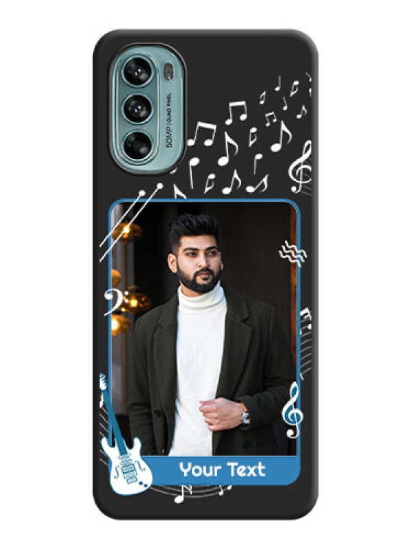 Custom Musical Theme Design with Text on Photo on Space Black Soft Matte Mobile Case - Moto G62