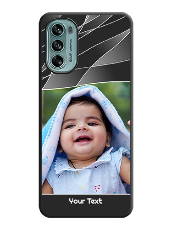 Custom Mixed Wave Lines on Photo on Space Black Soft Matte Mobile Cover - Moto G62