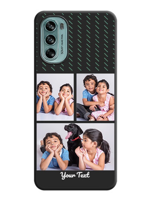 Custom Cross Dotted Pattern with 2 Image Holder  on Personalised Space Black Soft Matte Cases - Moto G62