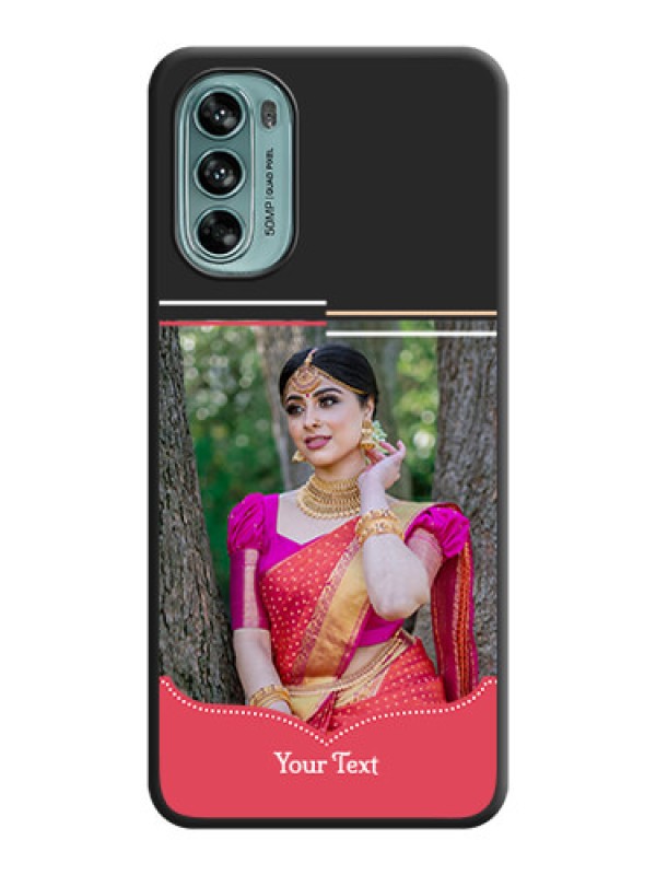 Custom Classic Plain Design with Name on Photo on Space Black Soft Matte Phone Cover - Moto G62