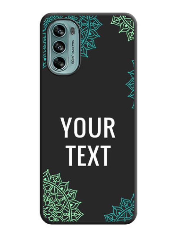 Custom Your Name with Floral Design on Space Black Custom Soft Matte Back Cover - Moto G62