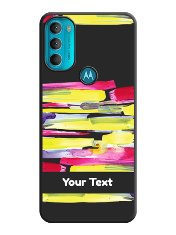 Custom Brush Coloured on Space Black Personalized Soft Matte Phone Covers - Moto G71 5G