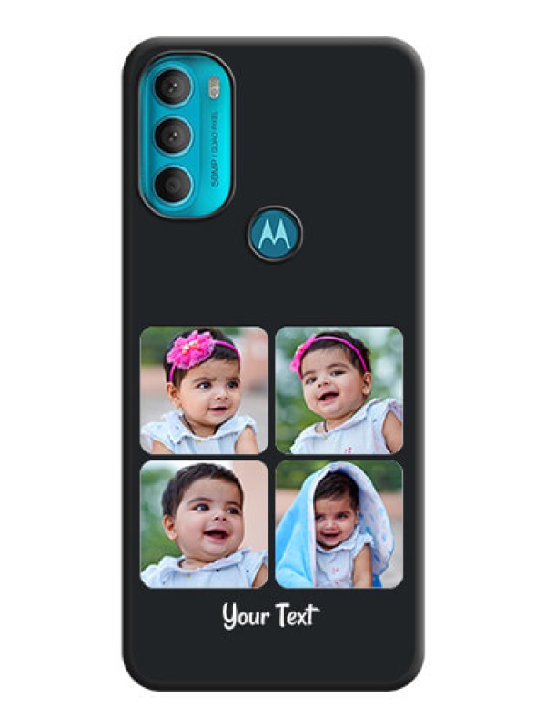 Custom Floral Art with 6 Image Holder on Photo on Space Black Soft Matte Mobile Case - Moto G71 5G