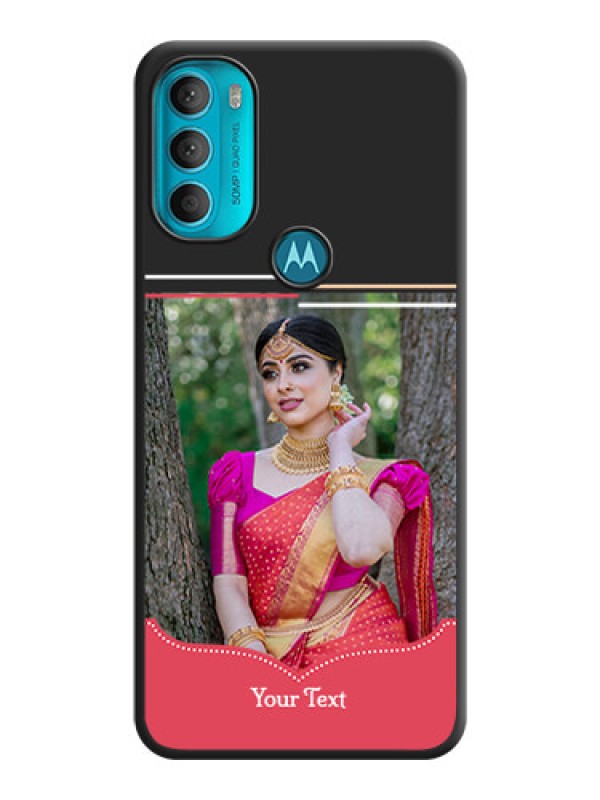 Custom Classic Plain Design with Name on Photo on Space Black Soft Matte Phone Cover - Moto G71 5G