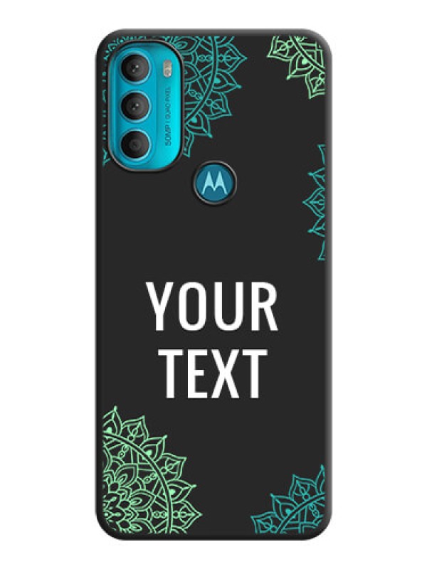 Custom Your Name with Floral Design on Space Black Custom Soft Matte Back Cover - Moto G71 5G