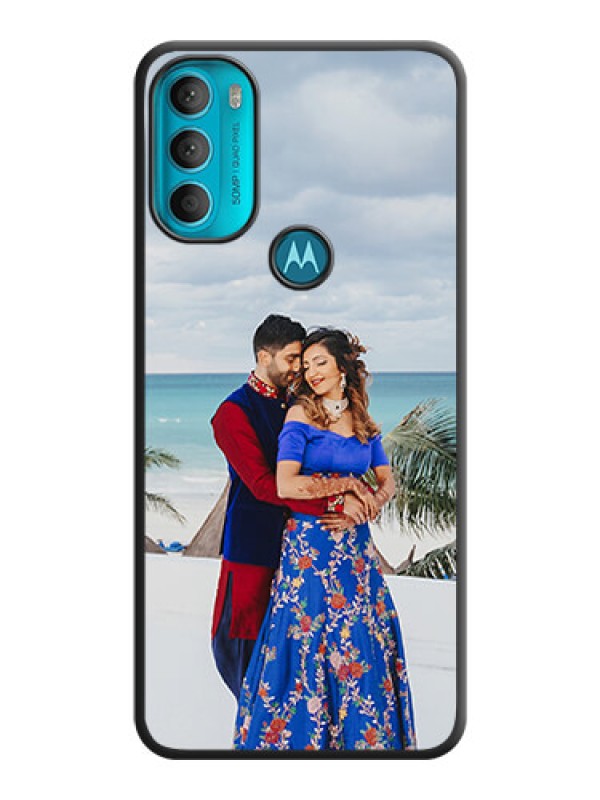 Custom Full Single Pic Upload On Space Black Personalized Soft Matte Phone Covers -Motorola Moto G71 5G