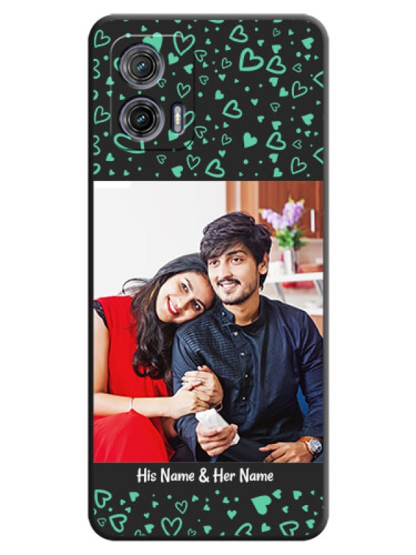 Custom Sea Green Indefinite Love Pattern on Photo on Space Black Soft Matte Mobile Cover - Moto G73 5G