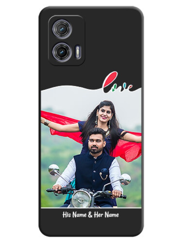 Custom Fall in Love Pattern with Picture on Photo on Space Black Soft Matte Mobile Case - Moto G73 5G