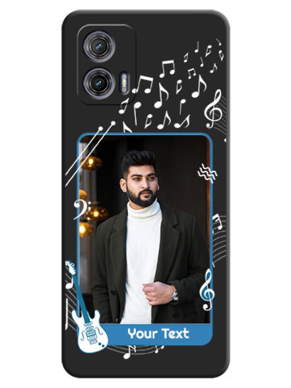 Custom Musical Theme Design with Text on Photo on Space Black Soft Matte Mobile Case - Moto G73 5G