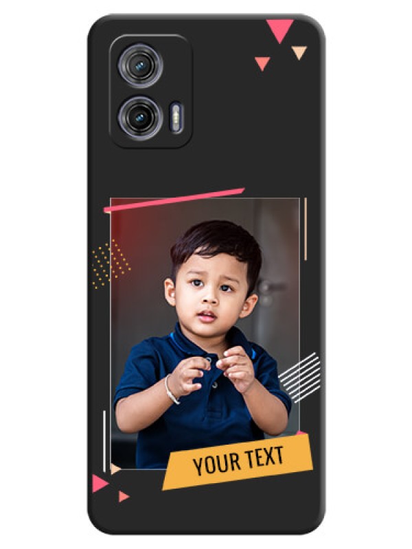 Custom Photo Frame with Triangle Small Dots on Photo on Space Black Soft Matte Back Cover - Moto G73 5G