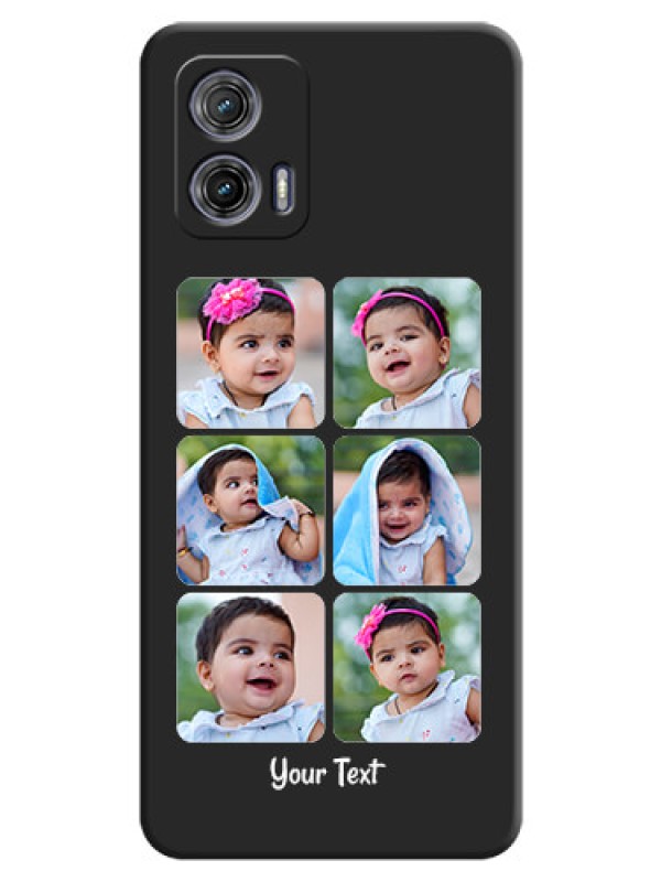 Custom Floral Art with 6 Image Holder on Photo on Space Black Soft Matte Mobile Case - Moto G73 5G