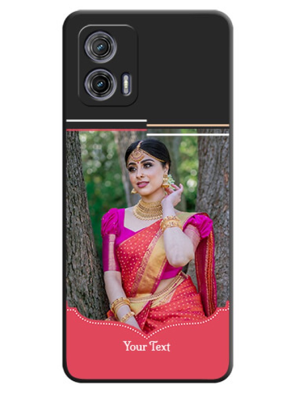 Custom Classic Plain Design with Name on Photo on Space Black Soft Matte Phone Cover - Moto G73 5G