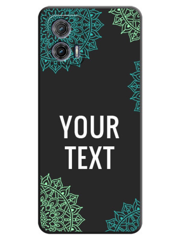 Custom Your Name with Floral Design on Space Black Custom Soft Matte Back Cover - Moto G73 5G