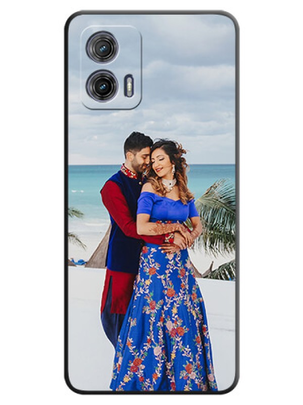 Custom Full Single Pic Upload On Space Black Personalized Soft Matte Phone Covers -Motorola Moto G73 5G