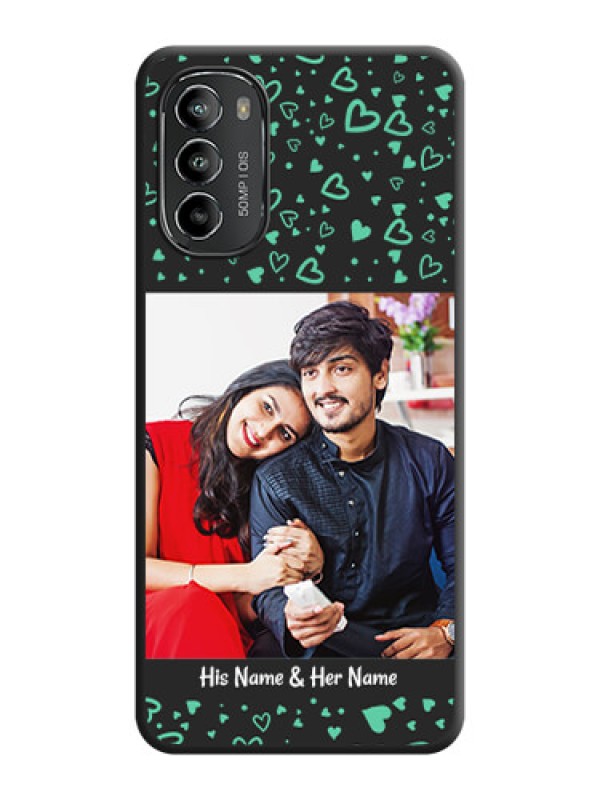 Custom Sea Green Indefinite Love Pattern on Photo on Space Black Soft Matte Mobile Cover - Moto G82