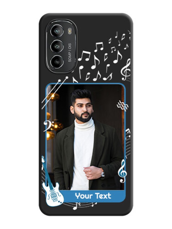 Custom Musical Theme Design with Text on Photo on Space Black Soft Matte Mobile Case - Moto G82