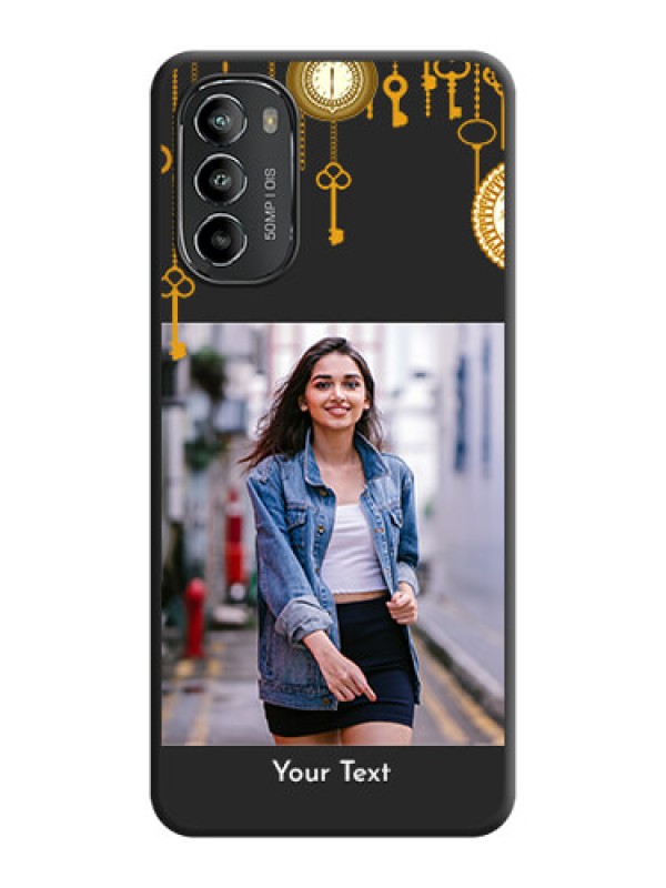 Custom Decorative Design with Text on Space Black Custom Soft Matte Back Cover - Moto G82