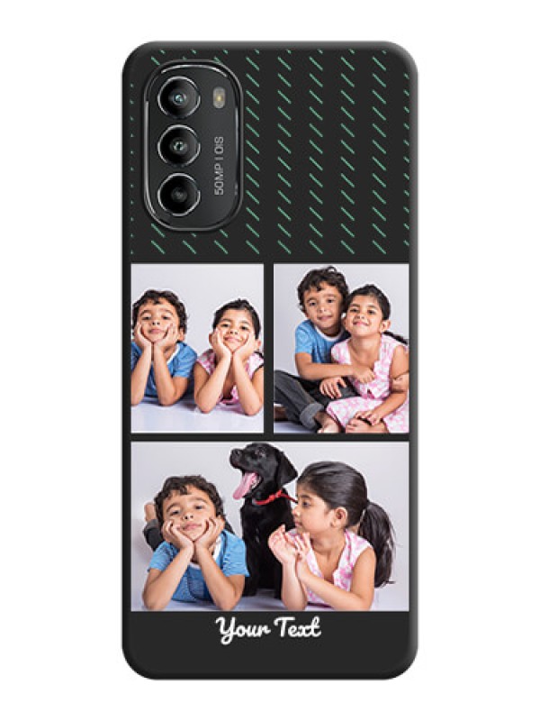 Custom Cross Dotted Pattern with 2 Image Holder  on Personalised Space Black Soft Matte Cases - Moto G82