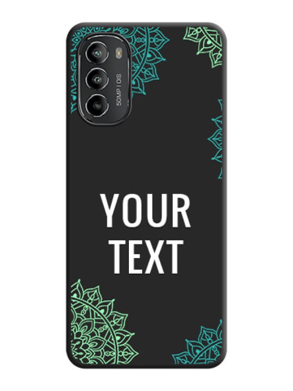 Custom Your Name with Floral Design on Space Black Custom Soft Matte Back Cover - Moto G82
