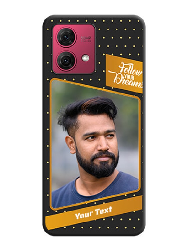 Custom Follow Your Dreams with White Dots on Space Black Custom Soft Matte Phone Cases - Motorola Moto G84 5G