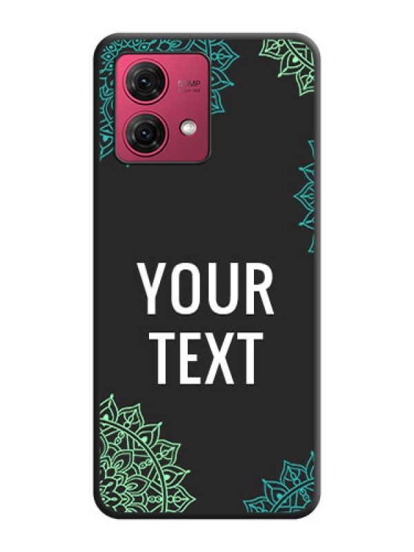 Custom Your Name with Floral Design on Space Black Custom Soft Matte Back Cover - Motorola Moto G84 5G