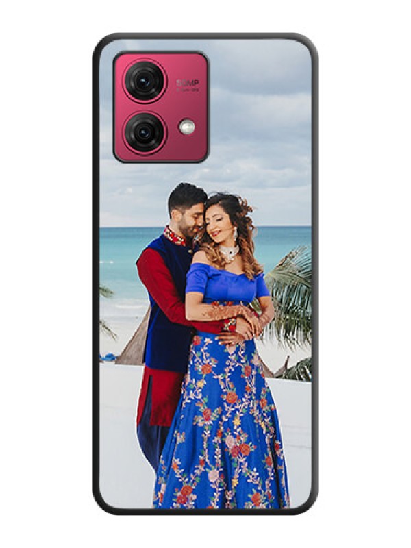 Custom Full Single Pic Upload On Space Black Personalized Soft Matte Phone Covers - Motorola Moto G84 5G