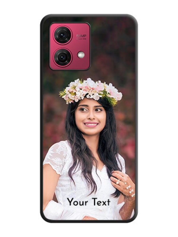 Custom Full Single Pic Upload With Text On Space Black Personalized Soft Matte Phone Covers - Motorola Moto G84 5G