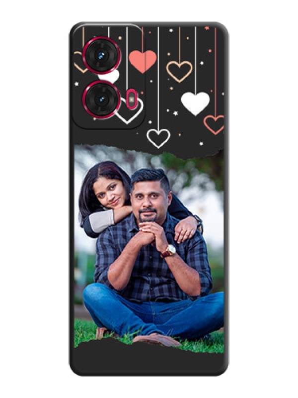 Custom Love Hangings with Splash Wave Picture On Space Black Custom Soft Matte Mobile Back Cover - Motorola Moto G85 5G