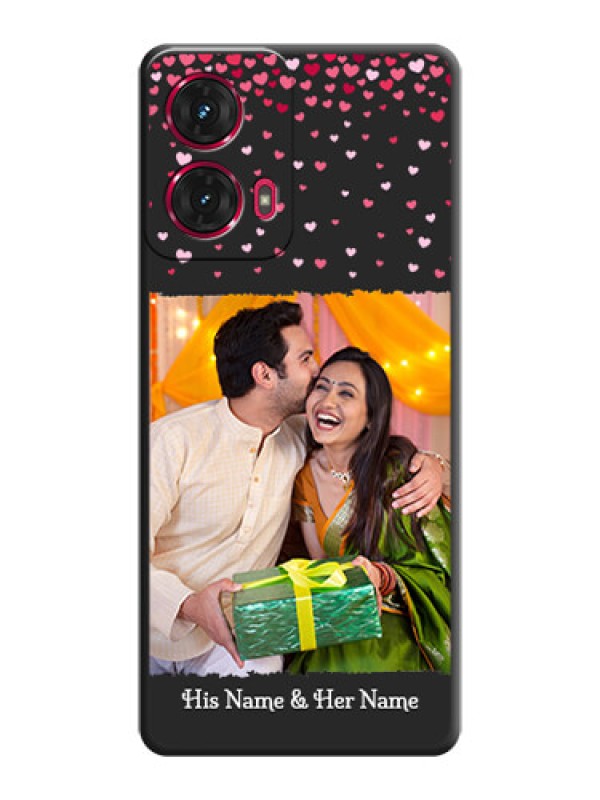 Custom Fall in Love with Your Partner on Photo On Space Black Custom Soft Matte Mobile Back Cover - Motorola Moto G85 5G