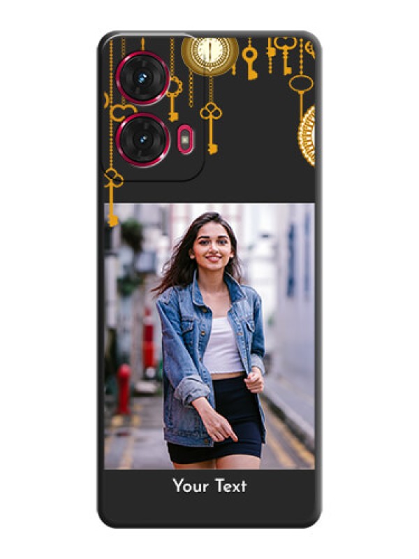 Custom Decorative Design with Text On Space Black Custom Soft Matte Mobile Back Cover - Motorola Moto G85 5G