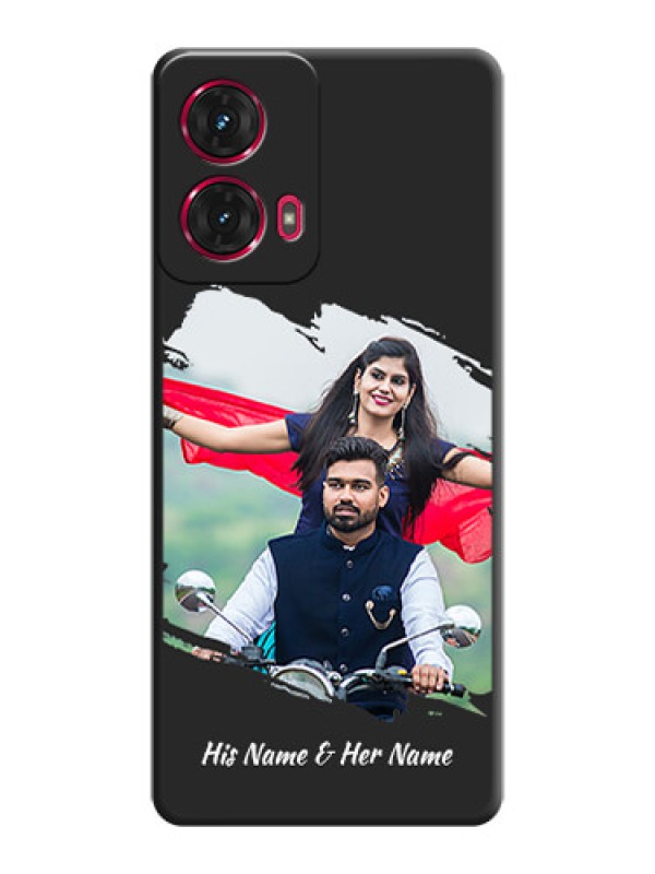 Custom Grunge Brush Strokes on Photo On Space Black Custom Soft Matte Mobile Back Cover - Motorola Moto G85 5G