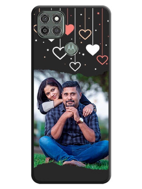 Custom Love Hangings with Splash Wave Picture on Space Black Custom Soft Matte Phone Back Cover - Moto G9 Power