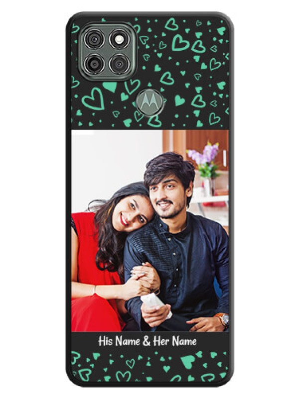 Custom Sea Green Indefinite Love Pattern on Photo on Space Black Soft Matte Mobile Cover - Moto G9 Power
