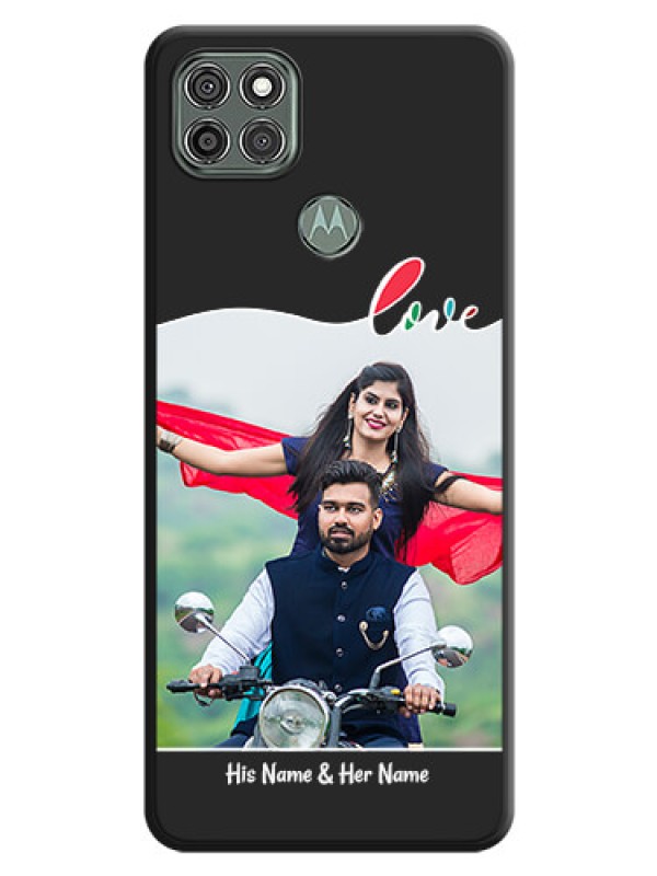 Custom Fall in Love Pattern with Picture on Photo on Space Black Soft Matte Mobile Case - Moto G9 Power