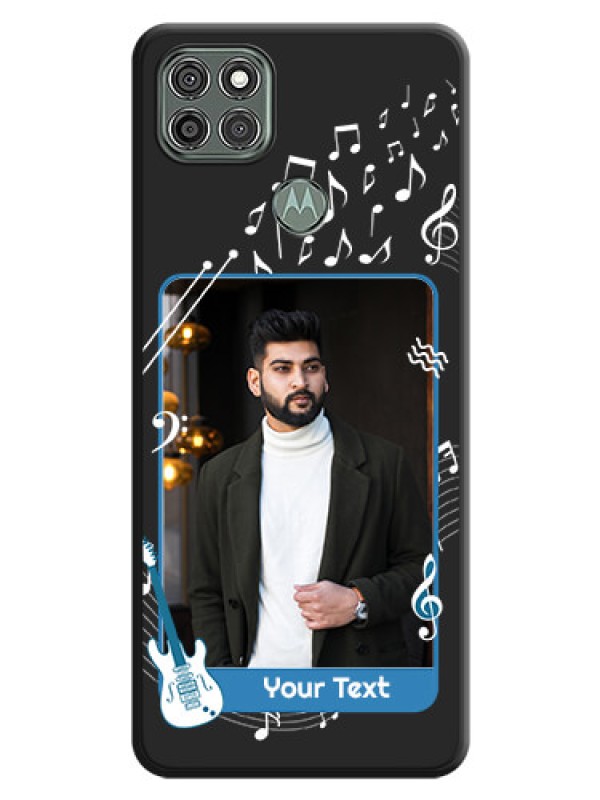 Custom Musical Theme Design with Text on Photo on Space Black Soft Matte Mobile Case - Moto G9 Power